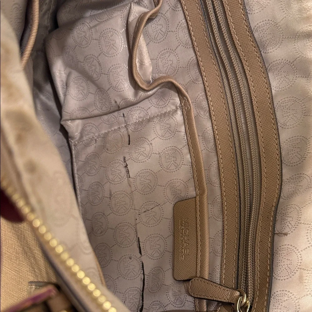 Michael Kors Beige Leather Tote - Picture 11 of 12